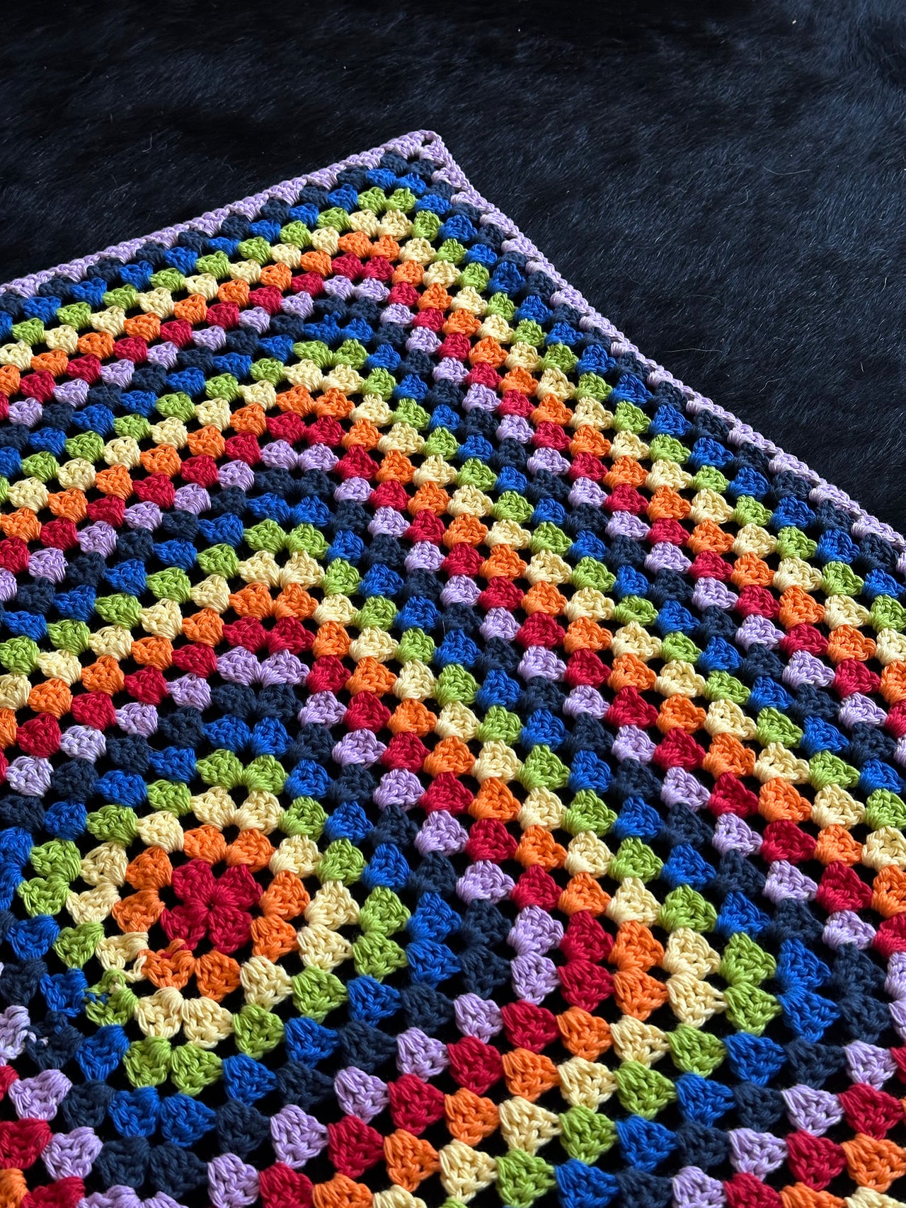 Granny Square Blanket (Rainbow)