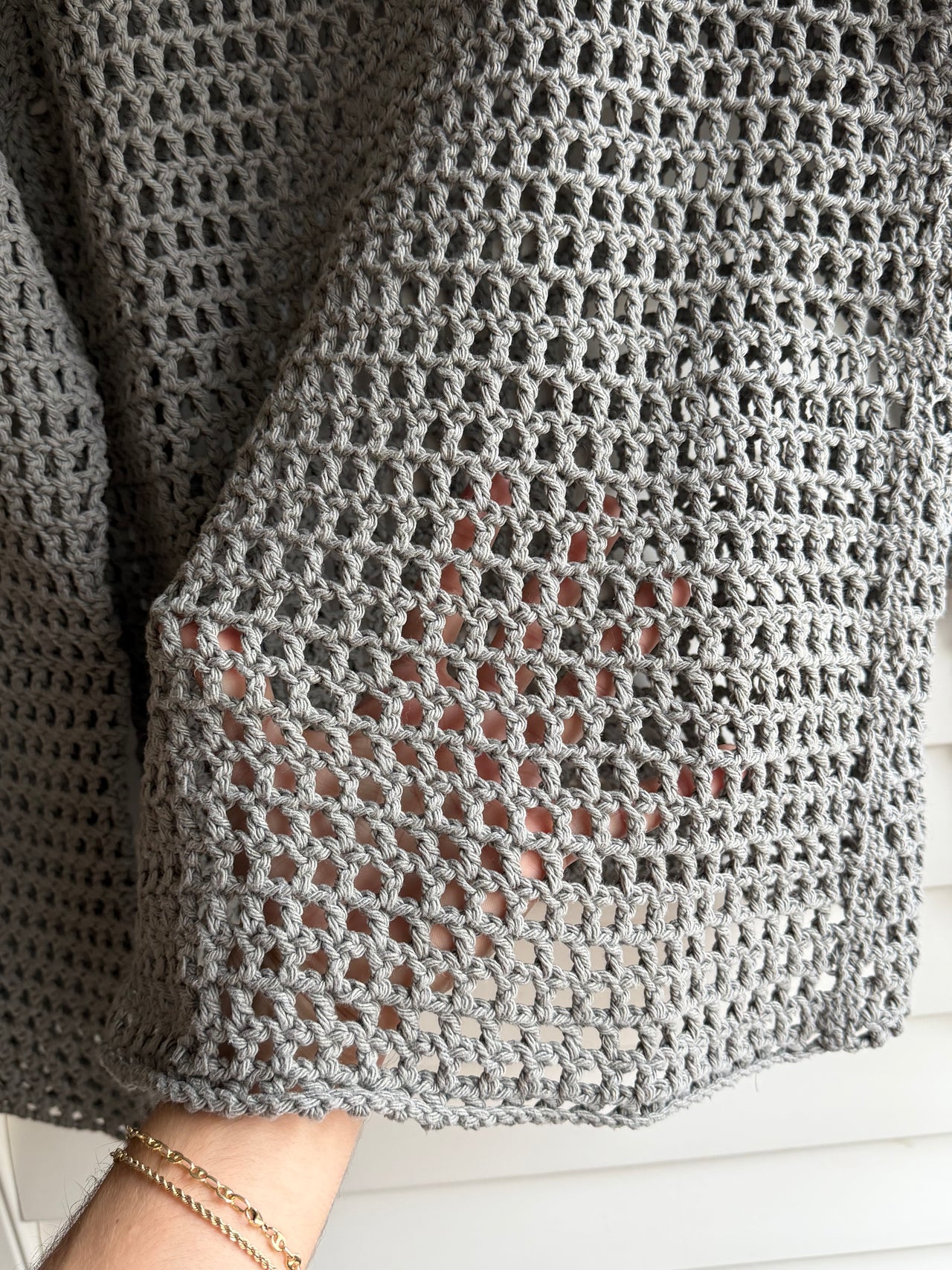 HAND-CROCHET GREY SWEATER