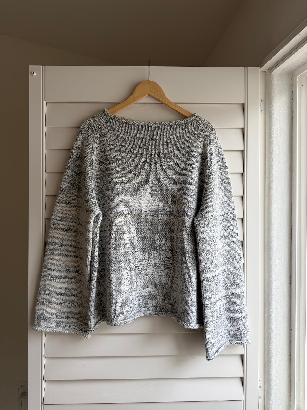 HAND-KNIT COTTON & MOHAIR SWEATER